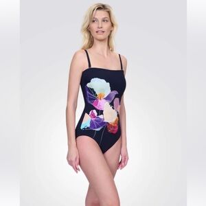 Gottex Swimwear Enchanted Sun One-Piece Swimsuit Black Size 12 NWT